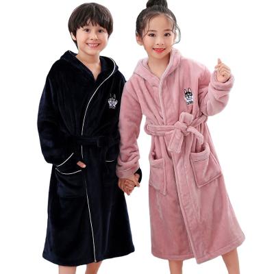 China Plush Thermal Hooded Long Robe Cartoon Bsci Children Pajamas Kids Sleepwear Animal Bathrobe for sale