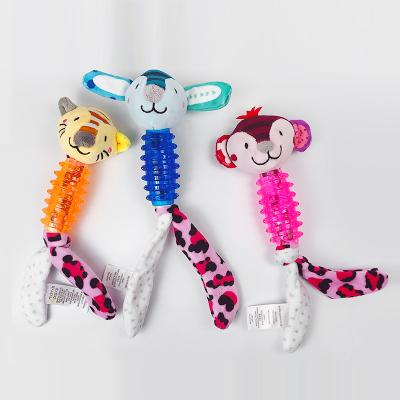 China Viable Dog Toy Pet Chew Teeth Stick Cartoon Plush Toy Cat And Dog Chew Teeth Animal Main Clean Bone for sale