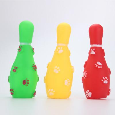 China Sustainable Factory Stocked Eco Friendly Non-Toxic Teeth Cleaning Squeaky Vinyl Dog Rolling Toy for sale