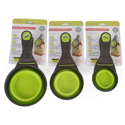 China Viable Collapsible Dog Food Scoop With Bag Clip Collapsible Pet Food Scoop Pet Bowl for sale