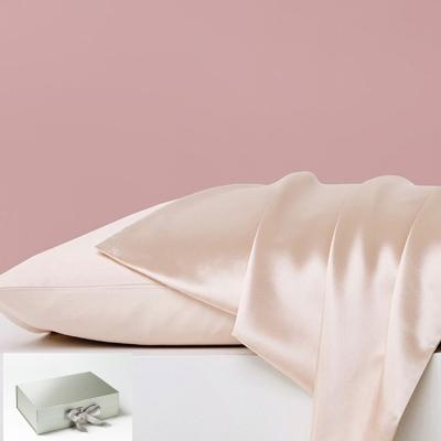 China Waterproof Popular Soft Pink Charmeuse 22mm Envelope 100% Silk Pillowcases With Gift Boxes for sale