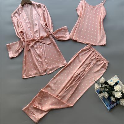 China QUICK DRY Women's Satin Pajamas Women's Silk Sleepwear for sale