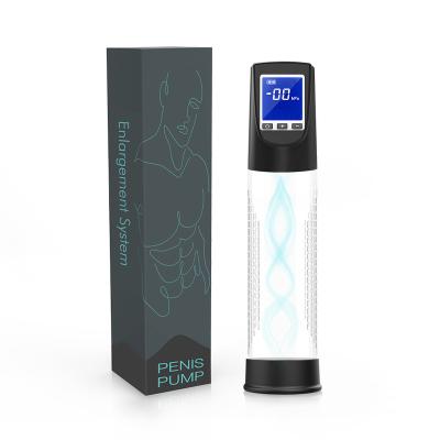 China TPE& ABS& PC LCD Screen Smart Suck Penis Pump USB Rechargeable Automatic Male Enhancement Pennis Enlargement Pump for sale