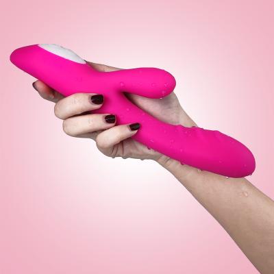 China Silicone+ABS Wholesale Female Heating Vagina Stimulator Vagina Clit Dildo Massager G Spot Rabbit Vibrator Dual For Women Adult Sex Toy for sale