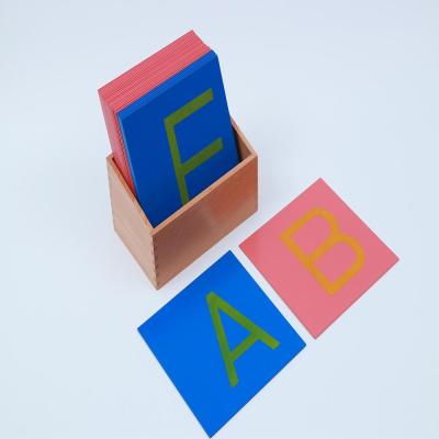 China Montessori Teaching Materials Wooden Toys Sandpaper Letters Capital Case Print With Box for sale