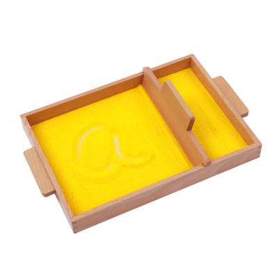 China Wooden Montessori Equipment Toys Wholesale Child Educational Montessori Teaching Aids Study Materials Set Sand Tray for sale