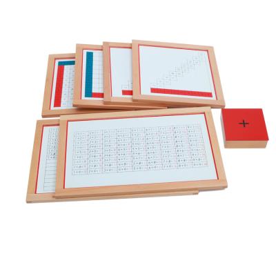 China A board broken into teaching squares school montessori mathematics arithmetic addition working charts for sale