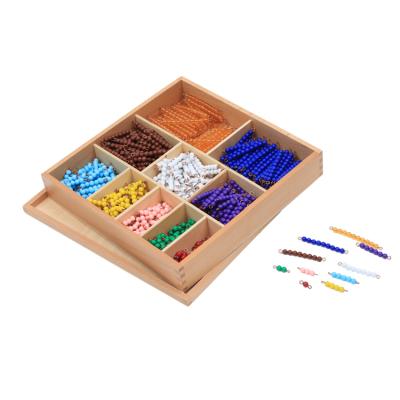 China Wooden Set Math Montessori Teaching Aids For Early Childhood Decanomial Bead for sale