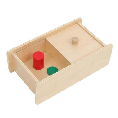 China Toy Baby Wooden Montessori Equipment Teaching Aids Materials Early Educational Toy Box with Sliding Lid for sale