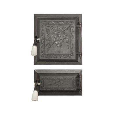 China Good Quality Cast Iron Household Cast Iron Double Doors Cast Iron Stove Wooden Stove Door for sale