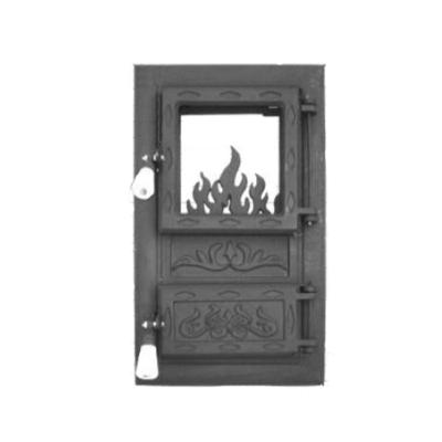 China Biack Cast Iron Fire Front Fireplace Stove Door Cast Iron Wooden Stove Door Excluding Glass for sale