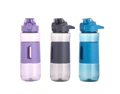 China Creative Motivation Cylinder Stocked Shaped 700ML Plastic Water Bottle For Sports Daily for sale