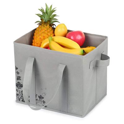 China Recyclable Promotional Collapsible Shopping Non Woven Packaging Storage Box Foldable Bags For Grocery for sale