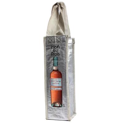 China Hot Sale Recycled Insulated PP Woven Custom Logo Gift Wine Packaging Bags For Wine Bottles for sale