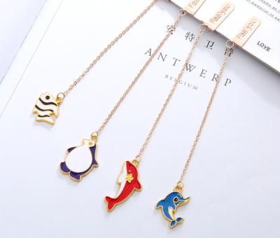 China New Lovely Navy Metal Animal Reading Literature Bookmark Australian Student Stationery Cute Portable Pendant for sale