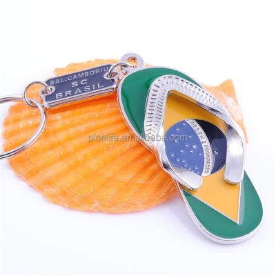 China Deck Original Brazil Soft Flip Flop Shoe Soft Shoe Brazil Enamel Metal Mold Key Chain for sale