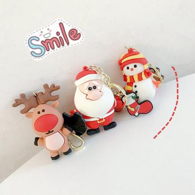 China Nautical Christmas Promotional Gift Christmas Tree Key Chain Cartoon Couple PVC Key Chain Key Pendant Wholesale for sale