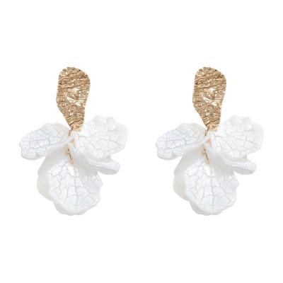 China Japanese and Korean Australian silver needle earrings female exaggerated personality design shell holiday petal slit earring S925 the new tren for sale