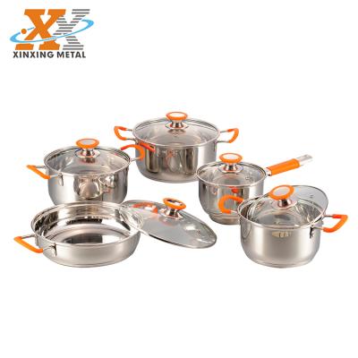 China Sustainable Good Prices German Kitchen Induction Cookware Set Ecoramic Mushroom Edge 10 PCS Cookware for sale