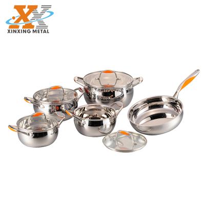 China Sustainable New Style Cooking Pot Cookware Set Cookware Stainless Steel Pans Set Cookware for sale