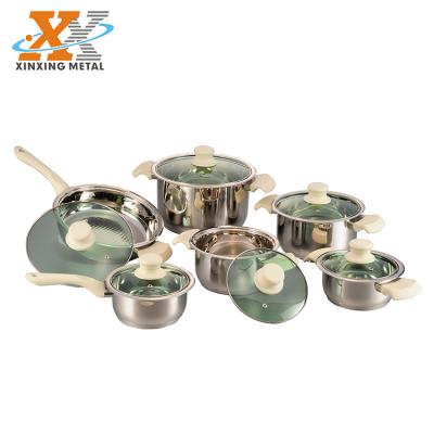 China Sustainable Factory Supply Professional Chinese Hot Pot Induction Stainless Cookware Sets for sale