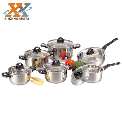 China Sustainable Malaysia Cooking Pot Stainless Steel Cookware With Bakelite Handle And Knob for sale