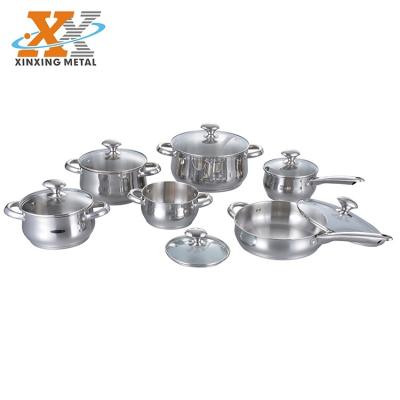 China Sustainable Korea Size Quality 12 Pcs Stainless Steel Induction Cookware Set for sale