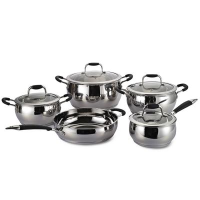 China Good Quality Sustainable German Apple Shape Stainless Steel Kitchen Pot Set Cookware for sale