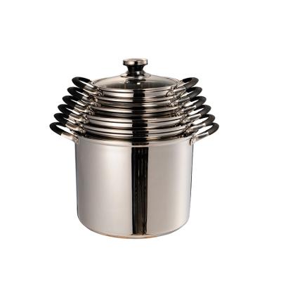 China OEM Manufacturer Kitchen Stainless Steel Soup Pot Stock Cookware Sustainable Cook Pots for sale