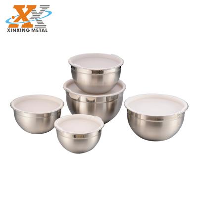 China Sustainable New Products Stainless Steel Fruit Bowl Mixing Bowl Set Salad Bowl With Lid for sale