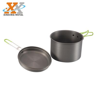 China Eco-Friendly Factory Supply Customized Camping Cookware Set Raising Aluminum Mess Kit for sale