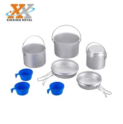 China Viable Trade Assurance Cookset Outdoor Pots Dirty Kit Aluminum Camping Cookware Sets for sale