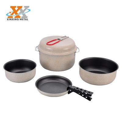 China Cook Set Camping Cookware Aluminum Non-Stick Aluminum Military Set for sale