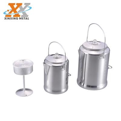 China 2021 Viable High Quality Aluminum Portable Camping Tea Kettle Coffee Percolator for sale