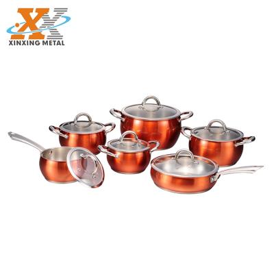 China Sustainable Cheap Price Stainless Steel Cooking Pot Set Well Equipped Kitchen Cookware for sale