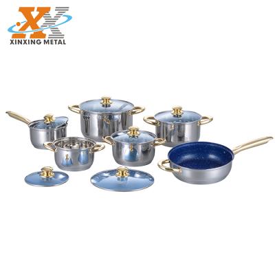 China New Products Kitchen Pots 12Pcs Sustainable Nonstick Stainless Steel Cookware Sets Colorful Nonstick Cookware Sets Non Stick Cookware Set for sale