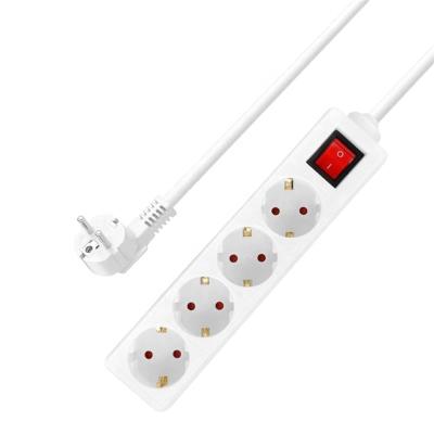 China Electrical Outlet Connection Simply Style 6 Outlet EU Germany Extension Socket Power Strip Surge Protection With Switch for sale