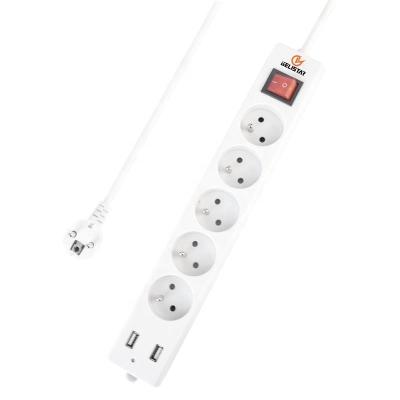 China Hot Selling EU Power Outlet Surge Protector EU Plug 10-16A 5outlet Electrical Connection Cheap Price Outlet for sale