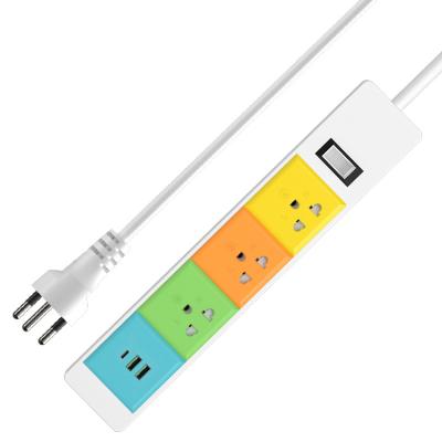 China GELISTAR Home Applicance Factory Standard 3 Way Power Strip USB TYPE-C Plug High Quality Direct Thai Extension Cords With Switch for sale