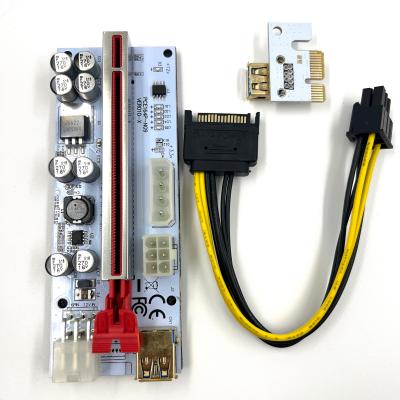 China With SATA power cable 8 capacity PCI-E PCIE riser V010X better than VER 009S 009C 008S 006C capacitor gpu riser 010X for sale