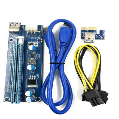 China With SATA Power Cable 008S 006C PCI Express Riser Into PCI-E X16 Riser Card USB 3.0 Transfer Stock Card for sale