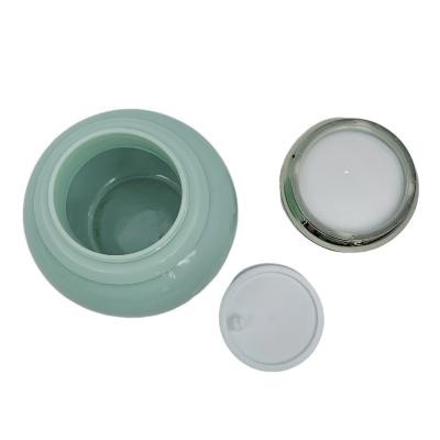 China 50g cosmetic stain bottle cosmetics packaging material bottle celadon cosmetic set high-grade ceramic cream bottle for sale