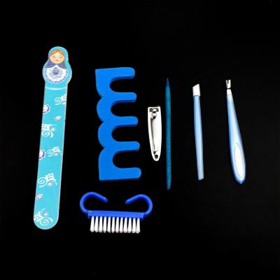 China Hot Selling Finger Nail Pedicure Set Nail Clippers Manicure Steel Nail Clippers Nail+foot 7 Pieces Multifunctional Manicure Sets With PVC Bags for sale