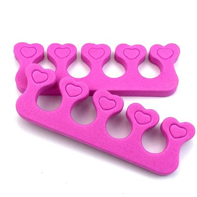 China Eco-friendly Disposable EVA Foam Soft Heart Shape Toe Separator Pedicure Nail Art Tool Hot Sale Colorful for sale