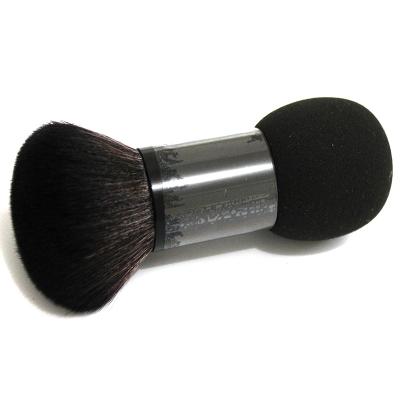 China Eco-friendly Makeup Brush One Powder Brush One Powder Puff Sponge Ball Private Label Black Dual Handle Powder Makeup Brush for sale