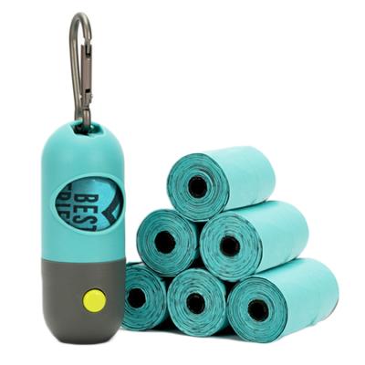 China Viable Wholesale Blue Plastic Poop Bag Holder Led Dog Poop Bag Dispenser Poop Bags for sale