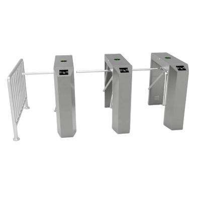 China Access Control System CE Certificated RFID Barcode Tripod Turnstile Half Height Turnstile Gate Three Roller Gate For Construction Site for sale