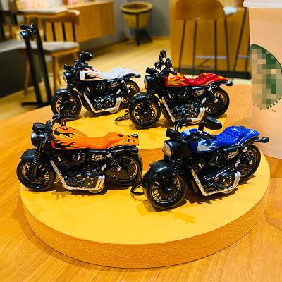 China Cool Motorcycle Pendant Keychains Men's 3D Dickmon Mini Motorcycle Model Key Chains Popular Luxury Accessories Wholesale Car Pendants for sale