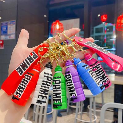 China 3D Drinks Bottle Key Chains Silicone Rubber Key Bag Wholesale Dickmon Keyring Beverage Keychains Beverage Pendant Ornament for sale