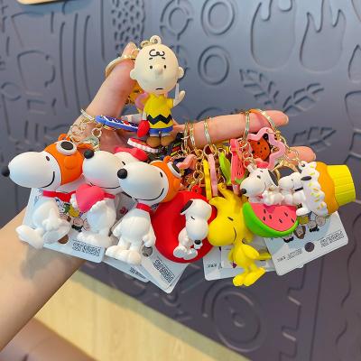 China Wholesale 3D Real Doggie Real Car Decoration PVC Doggie Keychain Key Chain Pendant Keychains Dickmon Bag Anime Cartoon Character Keychains for sale